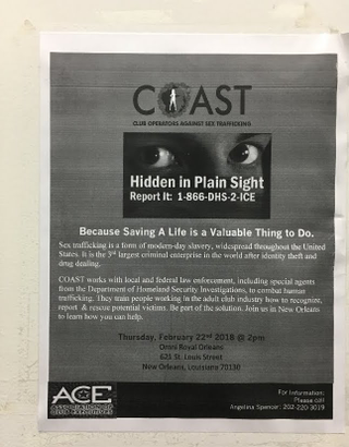 COAST flyer hanging in an establishment.